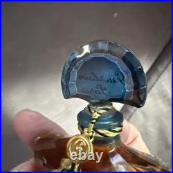Vint Guerlain Shalimar Extrait 1/2 Oz Fan Bottle velvet Box c1950s Paris sealed