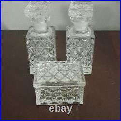 Vintage 1900's S. S. Pierce perfume bottles with stoppers and Trinket box