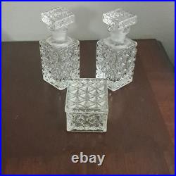 Vintage 1900's S. S. Pierce perfume bottles with stoppers and Trinket box