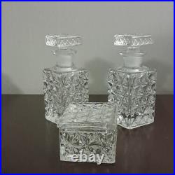 Vintage 1900's S. S. Pierce perfume bottles with stoppers and Trinket box