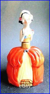 Vintage 1920's Art Deco Porcelain Lady Perfume Bottle, France