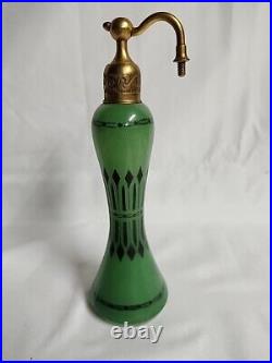 Vintage 1920's perfume Bottle Volupte Bottle Green RARE- MINT 6.75 Tall