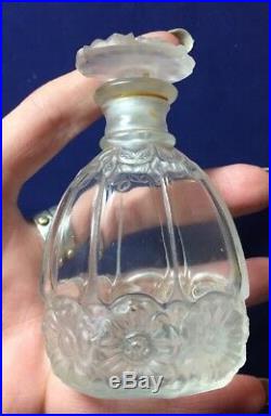 Vintage 1920s French Glass J Giraud Perfume Bottle Odorantis Floral Art Nouveau