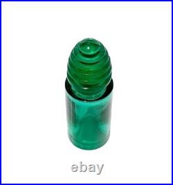 Vintage 1929 Lalique Sans Adieu for Worth 2 1/2 Green Glass Bottle SEE DESCRIPT