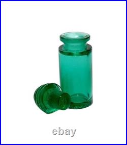 Vintage 1929 Lalique Sans Adieu for Worth 2 1/2 Green Glass Bottle SEE DESCRIPT