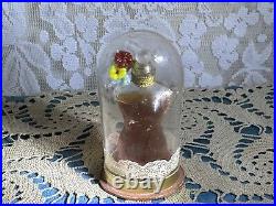 Vintage 1930's Schiaparelli Domed Glass Floral Figural Perfume Bottle with Wand