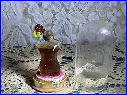 Vintage 1930's Schiaparelli Domed Glass Floral Figural Perfume Bottle with Wand