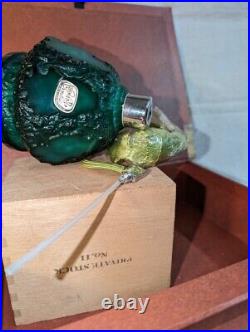 Vintage 1930s Art Deco Malachite Glass Perfume Bottle by Curt Schlevogt