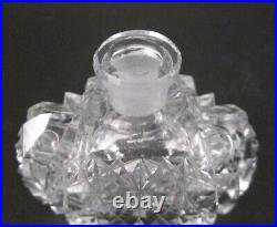 Vintage 1930s Art Deco Signed CZECH Crystal Cut Glass STAR 6.5 Perfume Bottle
