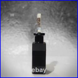 Vintage 1930s Hoffman Czech Perfume Bottle Black Satin Glass Intaglio Dauber