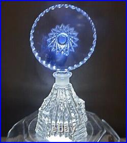 Vintage 1935 Art Deco Czechoslovakian Cut Glass Crystal Perfume Bottle