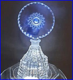 Vintage 1935 Art Deco Czechoslovakian Cut Glass Crystal Perfume Bottle