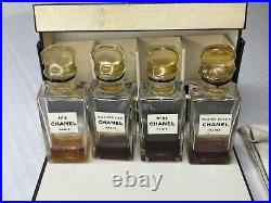 Vintage 1940's Boxed Set of 4 Coffret Chanel Mini Perfume Bottles No. 5 22 Seal