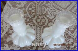 Vintage 1940's Fenton Silver Crest Melon Perfume Bottles & Powder w. Stoppers
