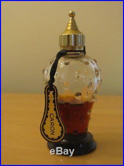 Vintage 1940s Caron de Poivre Crystal Perfume Bottle Paris France 4''Tall