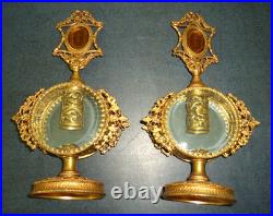 Vintage 1940s2pc Hollywood Regency Perfume Bottle Globe 24K Gold Plated Jeweled