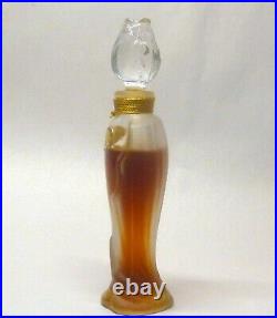 Vintage 1950's Shalimar Guerlain Flacon Amphora w Glass Rosebud Perfume Bottle