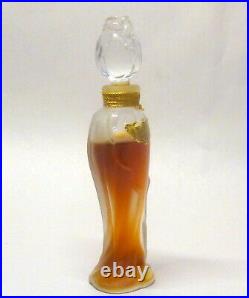 Vintage 1950's Shalimar Guerlain Flacon Amphora w Glass Rosebud Perfume Bottle