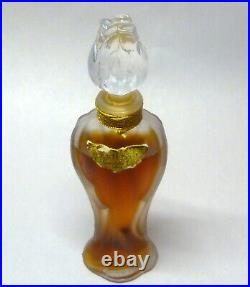 Vintage 1950's Shalimar Guerlain Flacon Amphora w Glass Rosebud Perfume Bottle