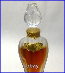 Vintage 1950's Shalimar Guerlain Flacon Amphora w Glass Rosebud Perfume Bottle