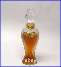 Vintage 1950's Shalimar Guerlain Flacon Amphora w Glass Rosebud Perfume Bottle