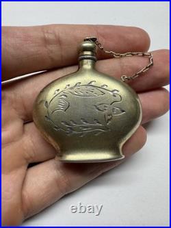 Vintage 1950s USSR Silver 875 Perfume Bottle Gilded Soviet Antique 17.9 g Russia