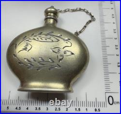 Vintage 1950s USSR Silver 875 Perfume Bottle Gilded Soviet Antique 17.9 g Russia