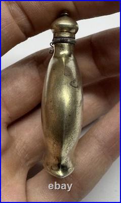 Vintage 1950s USSR Silver 875 Perfume Bottle Gilded Soviet Antique 17.9 g Russia