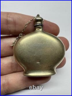 Vintage 1950s USSR Silver 875 Perfume Bottle Gilded Soviet Antique 17.9 g Russia