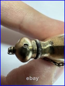 Vintage 1950s USSR Silver 875 Perfume Bottle Gilded Soviet Antique 17.9 g Russia