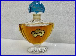 Vintage 1960's-70's Shalimar Extrait Full Bottle, 1 oz Blue Glass Stopper