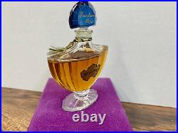 Vintage 1960's Shalimar Extrait New Old Stock Velvet Box 1 oz Blue Glass Stopper