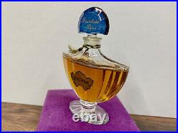 Vintage 1960's Shalimar Extrait New Old Stock Velvet Box 1 oz Blue Glass Stopper