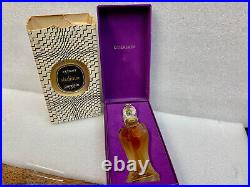 Vintage 1960's Shalimar Extrait Original Velvet Box 1/2 oz RoseBud Glass Stopper