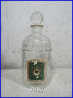 Vintage 1960s Guerlain Bee Embossed Glass Perfume Bottle Empty France