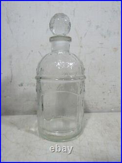 Vintage 1960s Guerlain Bee Embossed Glass Perfume Bottle Empty France