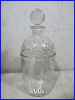 Vintage 1960s Guerlain Bee Embossed Glass Perfume Bottle Empty France Large