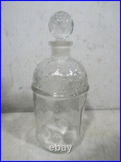 Vintage 1960s Guerlain Bee Embossed Glass Perfume Bottle Empty France Large