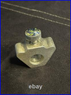 Vintage 1970 Taxco modernist perfume bottle 925 silver Crushed Opal Mexico