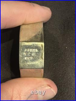 Vintage 1970 Taxco modernist perfume bottle 925 silver Crushed Opal Mexico