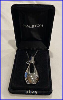 Vintage 1970's HALSTON Elsa Peretti Silver Perfume Bottle Necklace