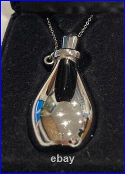 Vintage 1970's HALSTON Elsa Peretti Silver Perfume Bottle Necklace