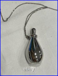 Vintage 1970's HALSTON Elsa Peretti Silver Perfume Bottle Necklace