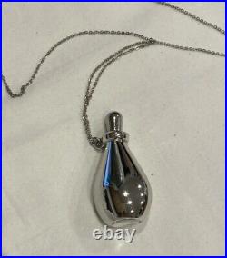 Vintage 1970's HALSTON Elsa Peretti Silver Perfume Bottle Necklace