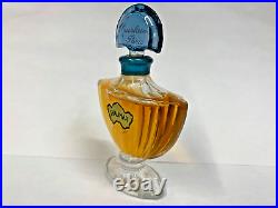Vintage 1970's Shalimar 94% full extrait de parfum, 1/3oz Blue Glass Stopper