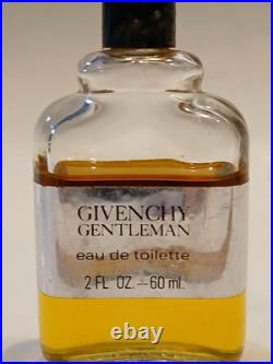 Vintage 1970s Givenchy GENTLEMAN Eau de Toilette 2 Oz Bottle NY Ny Splash