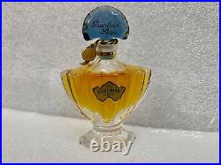 Vintage 1980's Shalimar Extrait Full Bottle 1/2 oz Blue Glass Stopper