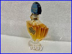 Vintage 1980's Shalimar Extrait Full Bottle 1/2 oz Blue Glass Stopper