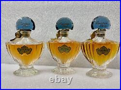 Vintage 1980's Shalimar Extrait Full Bottle 1/2 oz Blue Glass Stopper