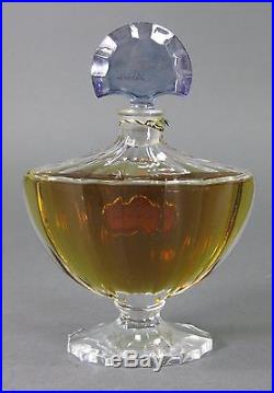 Vintage 1980s SHALIMAR GUERLAIN French Crystal Glass Perfume Bottle FULL 6 tall